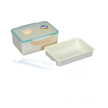 Продолговатые микроволновая печь обед пластиковой коробке с палочками и ложкой